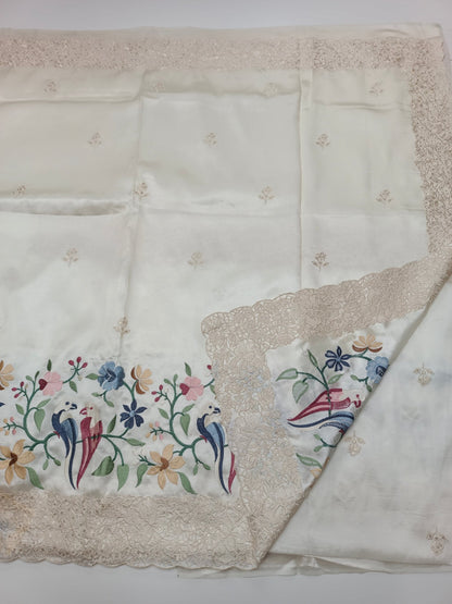 FANCY TUSSER EMBROIDERY SAREE - B S CHANNABASAPPA & SONS