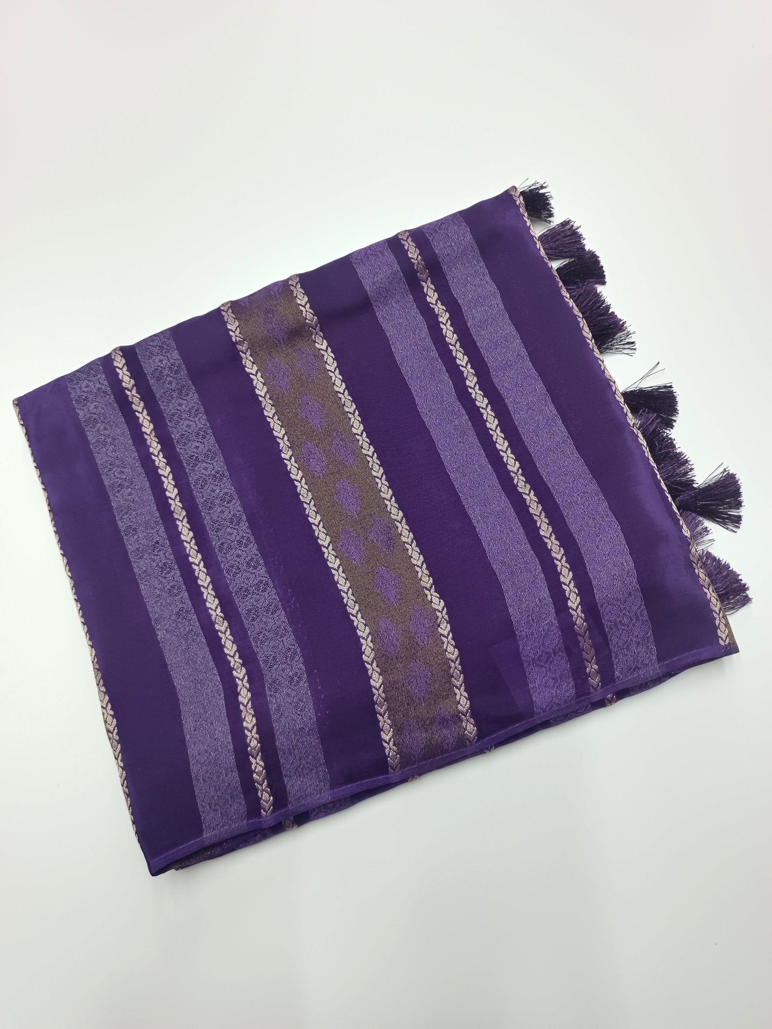 LILAC BLENDED CREPE SILK SAREE - B S CHANNABASAPPA & SONS