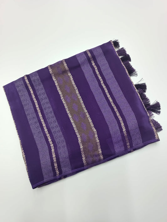 LILAC BLENDED CREPE SILK SAREE - B S CHANNABASAPPA & SONS