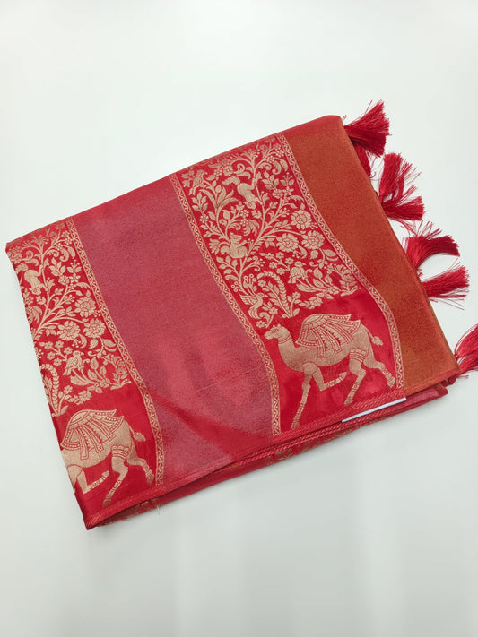 LILAC BLENDED CREPE SILK SAREE - B S CHANNABASAPPA & SONS