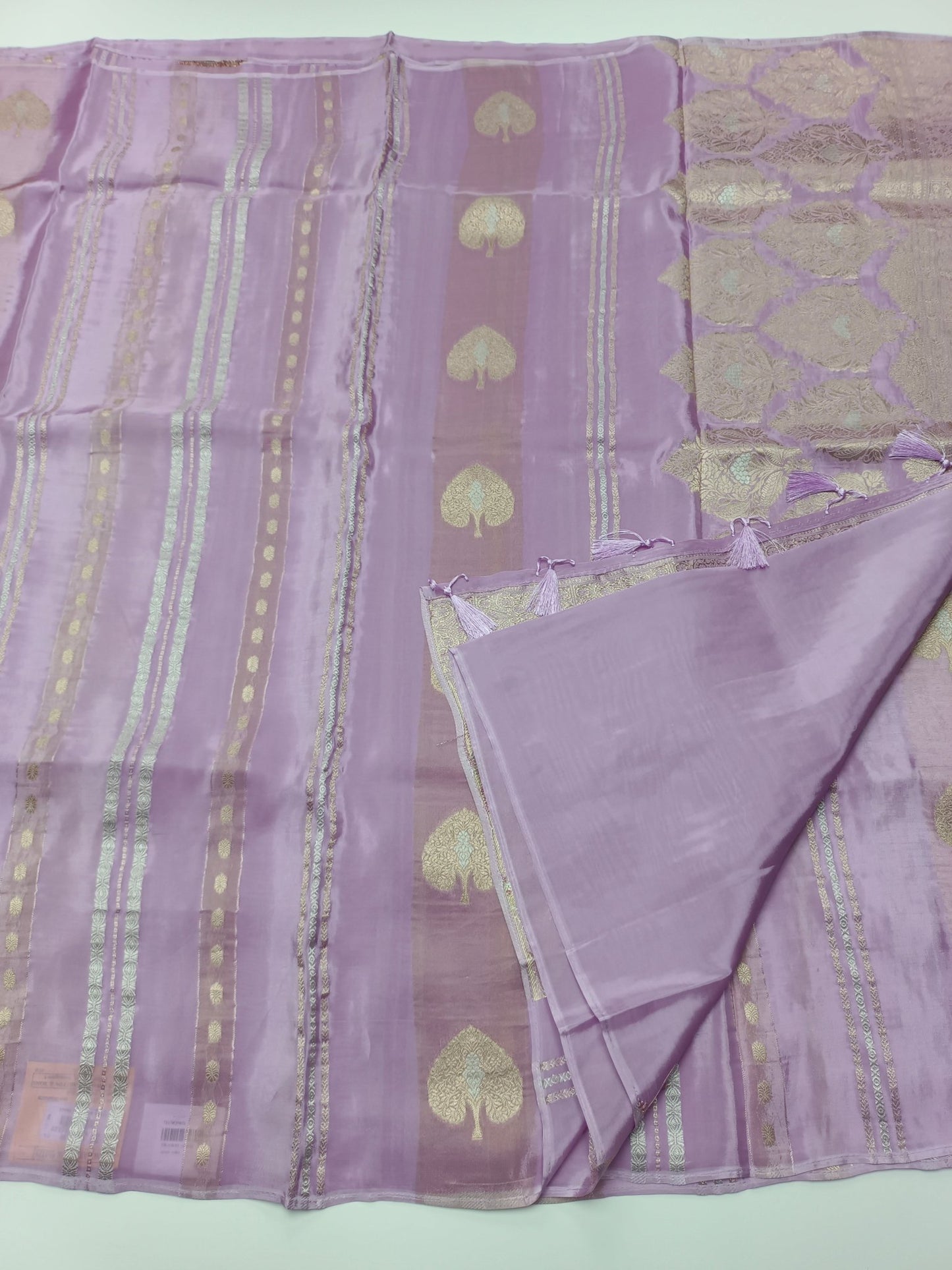LILAC BLENDED CREPE SILK SAREE - B S CHANNABASAPPA & SONS