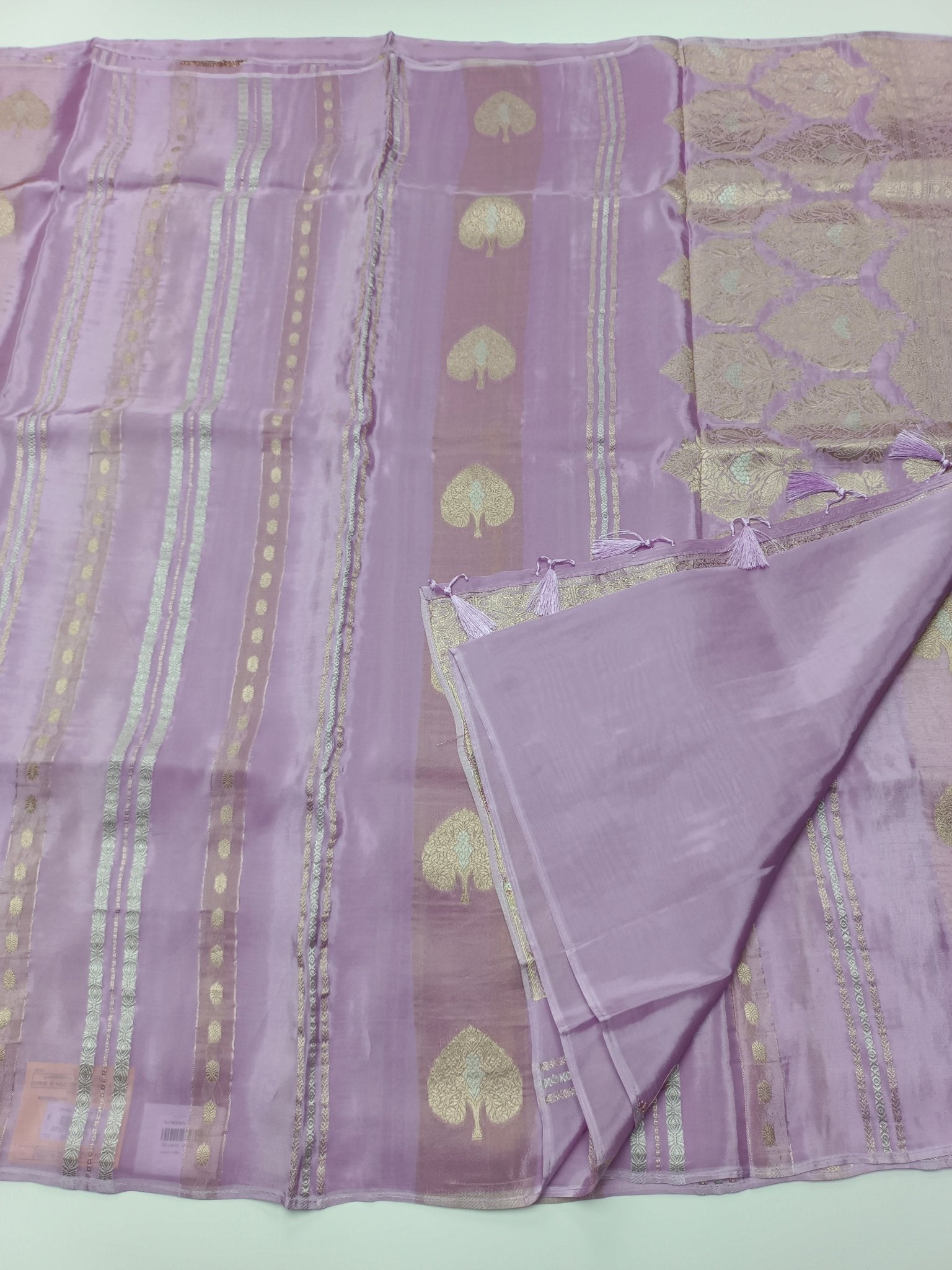LILAC BLENDED CREPE SILK SAREE - B S CHANNABASAPPA & SONS