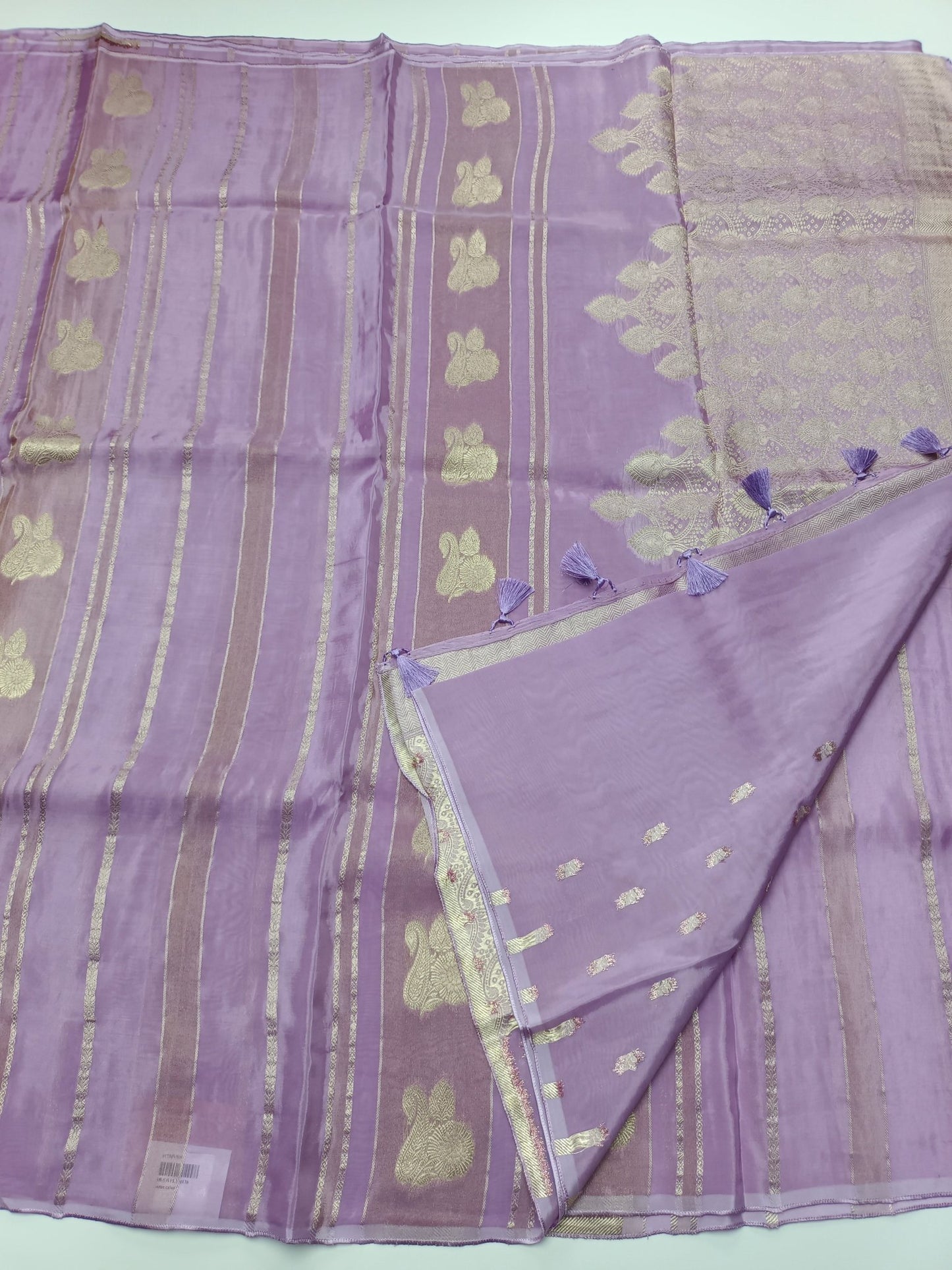 LILAC BLENDED CREPE SILK SAREE - B S CHANNABASAPPA & SONS