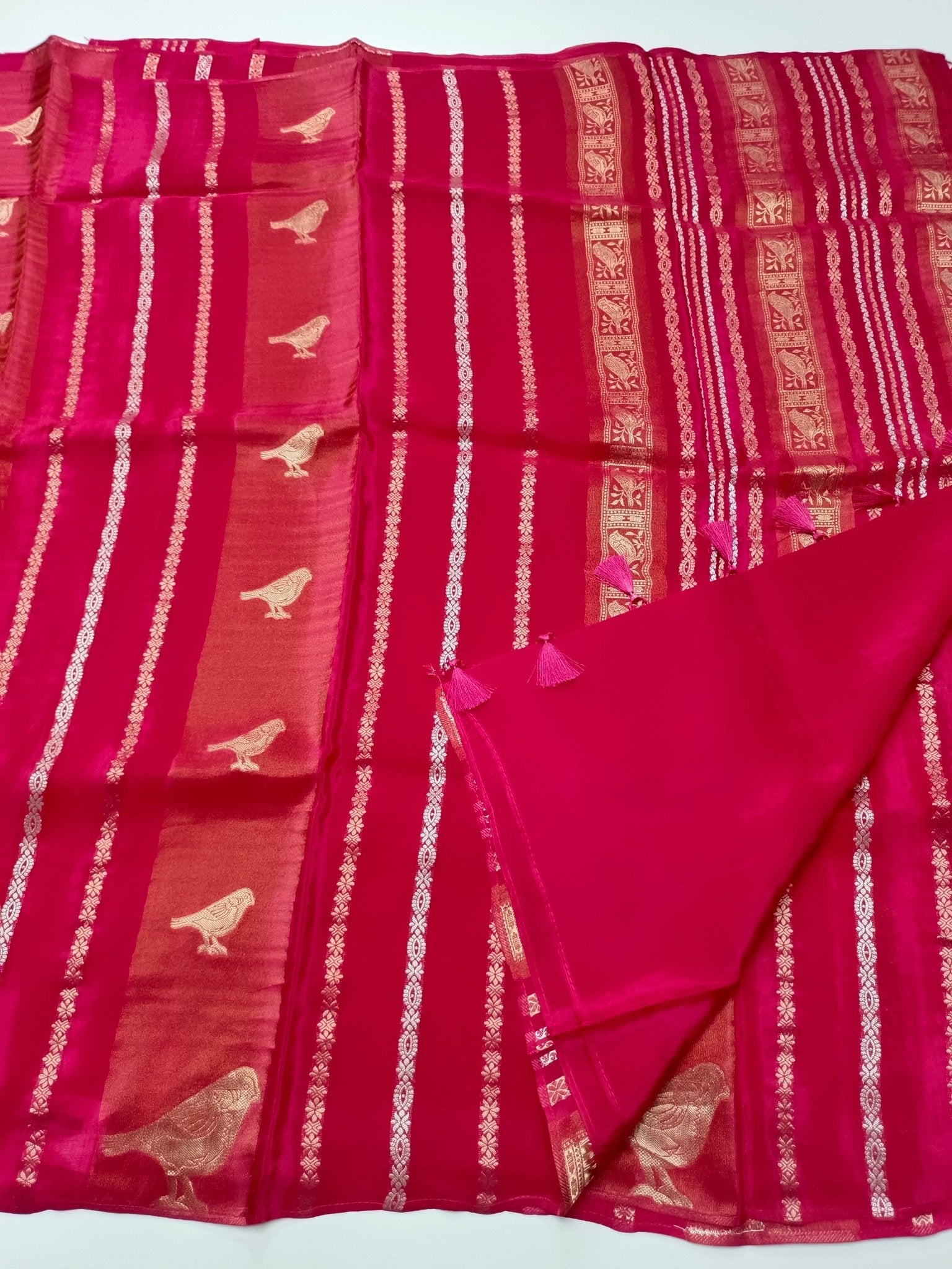 LILAC BLENDED CREPE SILK SAREE - B S CHANNABASAPPA & SONS
