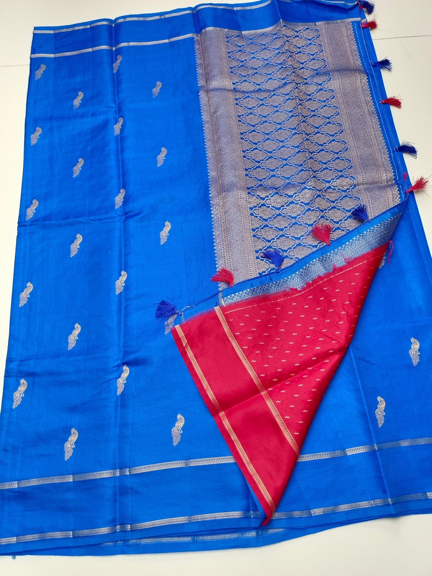 TUSSER SATIN SILK SAREE - B S CHANNABASAPPA & SONS