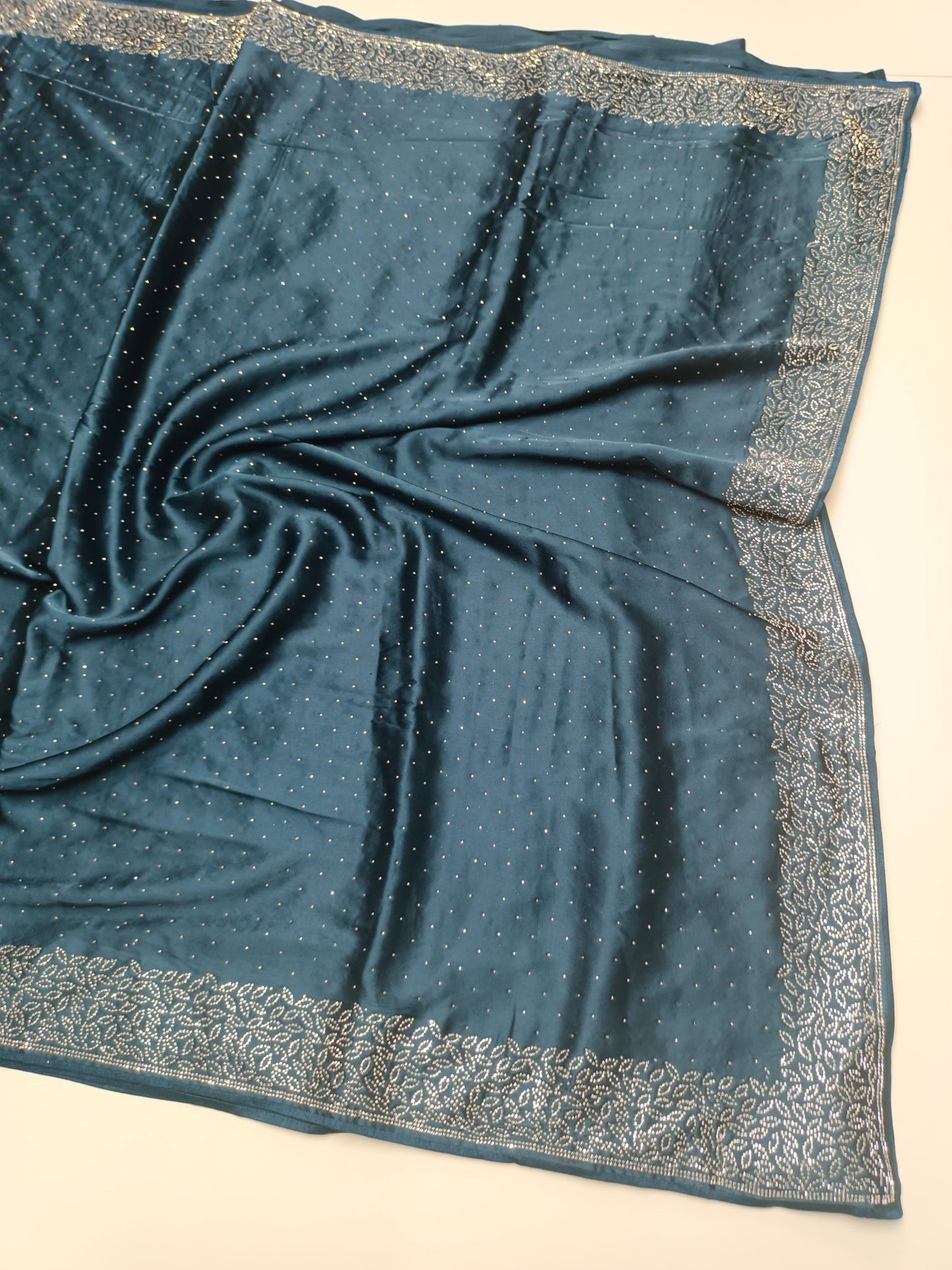 FANCY SATIN WORK SAREE - B S CHANNABASAPPA & SONS