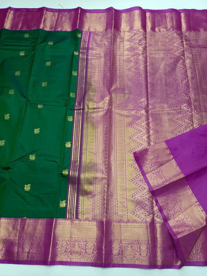 KANCHIPURAM SEMI SILK SAREE - B S CHANNABASAPPA & SONS