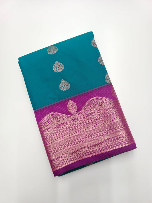 KANCHIPURAM SEMI SILK SAREE - B S CHANNABASAPPA & SONS