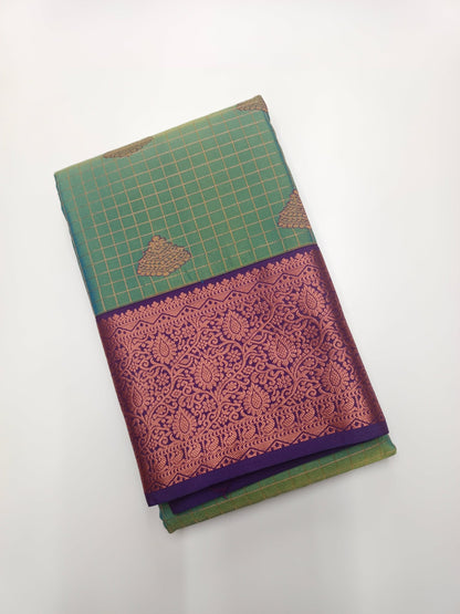 KANCHIPURAM SEMI SILK SAREE - B S CHANNABASAPPA & SONS