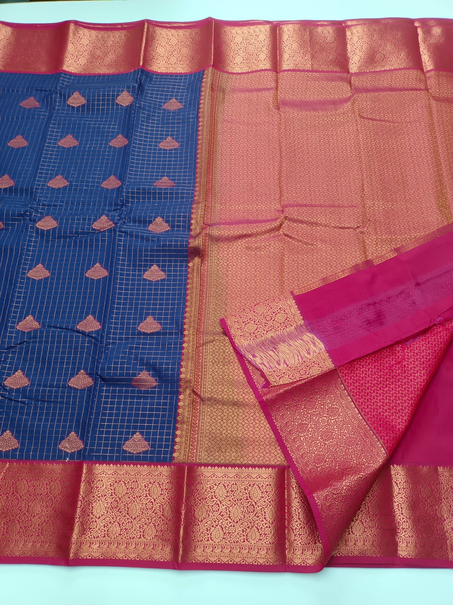 KANCHIPURAM SEMI SILK SAREE - B S CHANNABASAPPA & SONS