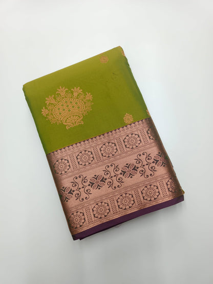 KANCHIPURAM SEMI SILK SAREE - B S CHANNABASAPPA & SONS