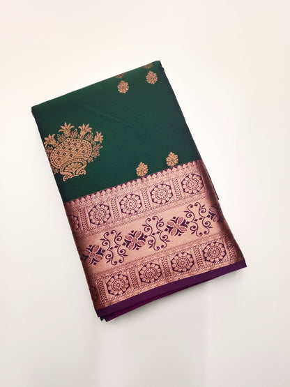 KANCHIPURAM SEMI SILK SAREE - B S CHANNABASAPPA & SONS