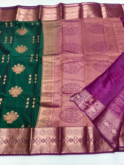 KANCHIPURAM SEMI SILK SAREE - B S CHANNABASAPPA & SONS