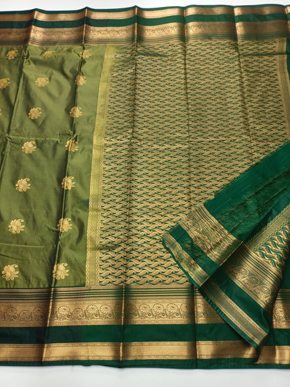 KANCHIPURAM SEMI SILK SAREE - B S CHANNABASAPPA & SONS