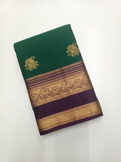 KANCHIPURAM SEMI SILK SAREE - B S CHANNABASAPPA & SONS
