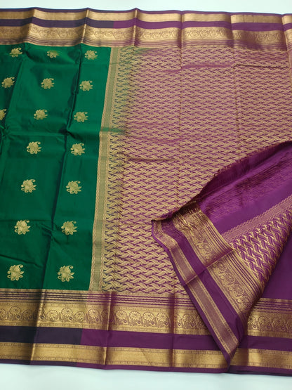 KANCHIPURAM SEMI SILK SAREE - B S CHANNABASAPPA & SONS