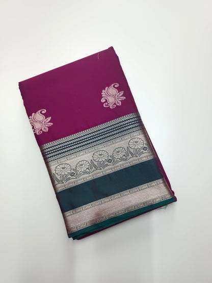 KANCHIPURAM SEMI SILK SAREE - B S CHANNABASAPPA & SONS