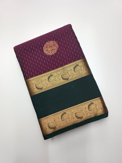 KANCHIPURAM SEMI SILK SAREE - B S CHANNABASAPPA & SONS