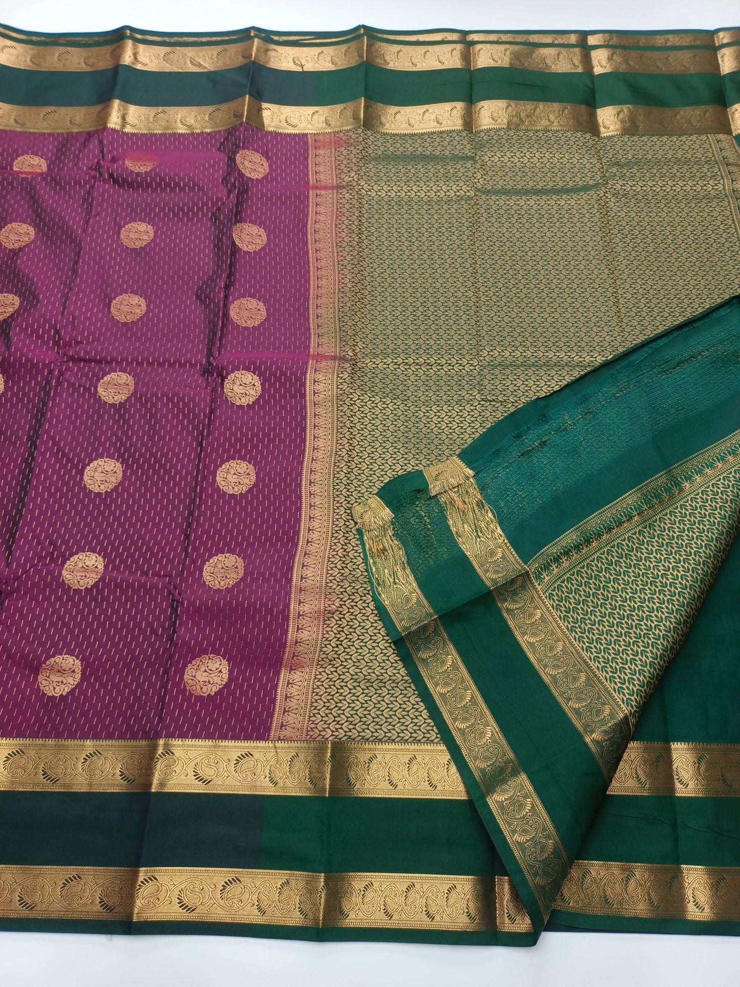 KANCHIPURAM SEMI SILK SAREE - B S CHANNABASAPPA & SONS
