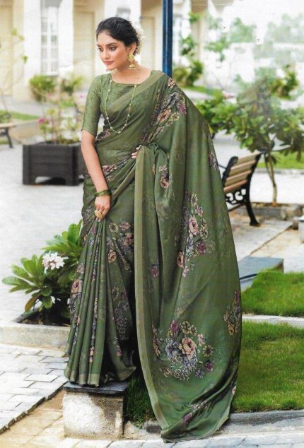 FANCY PRINTED SYNTHETIC SAREE
